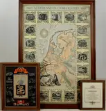 3 Posters, verzet, Drie oude Hollandse verzets oorkondes WO 2