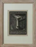 M.C.Escher 1898-1972, houtsnede, Posthume druk v.h originele houtblok, genummerde oplage van 200. houtsnede op papier