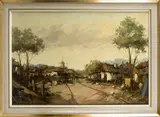 Harry Koolen, boerderij met kippen, 1950, olieverf op linnen, boerderij met kippen 92x62cm