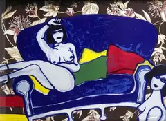 Corneille '79 (nr, litho, 46/250, litho op papier, naakte dame op bank 47x65cm