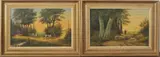 Pendant J, Everout, Everout 1942, olieverf op paneel, landschappen met vee 37x25cm
