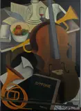 G. Diepeveen, Symfonie Haydn, Gerard Diepeveen, olieverf op linnen, stilleven Symfonie Haydn 50x70cm