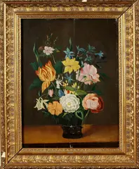A. Reinders, stilleven, Reinders fecit, olieverf op paneel, 19e eeuws stilleven 30x40cm
