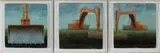 Rein de Vries, drieluik, 3x Rein de Vries (Leeuwarden 1944), olieverf op paneel, drieluik Industrieel 9x10cm