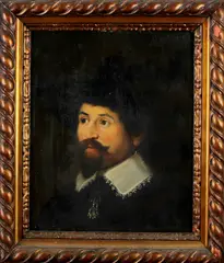Portret heer, ca. 1900, 1880 voorstellend professor Tulp (naar Rembrandt), olieverf op linnen 40x48cm