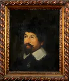 Portret heer, ca. 1900, 1880 voorstellend professor Tulp (naar Rembrandt), olieverf op linnen 40x48cm