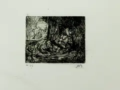 Ets M. Bauer, koopman, Marius Bauer ( 1867 - 1932), ets op papier (met origineel wisselingh nr