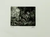 Ets M. Bauer, koopman, Marius Bauer ( 1867 - 1932), ets op papier (met origineel wisselingh nr