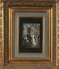Ongesigneerd ca, Wiener Ball, 1900, olieverf op linnen (maroufle), Wiener Ball met vele figuren 12x18cm