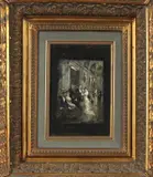 Ongesigneerd ca, Wiener Ball, 1900, olieverf op linnen (maroufle), Wiener Ball met vele figuren 12x18cm
