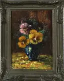 J. van Gaarden ca, stilleven, 1930, olieverf op paneel, bloemstilleven 14x10cm