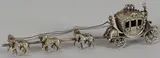 Zilv. miniatuur, koets, Zilveren miniatuur, de Gouden Koets met zesspan, 835/000 Grootkeur, Amsterdam Jaarletter: B 1986, L