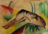 Duitse expressionist by schilderij ca Signatuur weggehaald (Duitse expressionist), 1930, olieverf op linnen, kubistische bok 50x70cm, sold Oct 2013