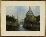 G. van de Meer ca, gouache, 1930 (pseudoniem van Alexander Terhell), gouache op papier, Hollandse haven 37x27cm