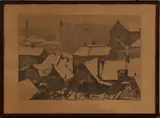 Cees Bolding, ets, Cees Bolding 1926 ( 1897 - 1979), ets op papier, winters stadsgezicht 50x34cm