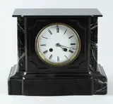 Franse zwart marmeren pendule ca, zwart marmer, Franse zwart marmeren pendule ca