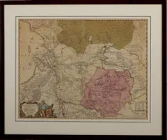 Landkaart 17e eeuw van Overijssel door N. ten Have en N, 17e eeuw, Visscher 1652, ingekleurde gravure op papier 57x45cm