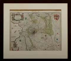 Landkaart 17e eeuw van Overijssel door Corn, 17e eeuw, 1630, ingekleurde gravure op papier 54x45cm