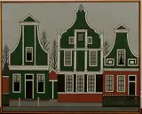 Klaas Bernink, Zaanse schans, Klaas Bernink (1913 -1996), olieverf op linnen, De Zaanse Schans 40x50cm