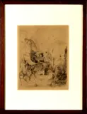 Marius Bauer, Orientaals tafereel, Marius Bauer (Den Haag 1867 - 1932 Amsterdam), ets op papier, Oosterse straat met figuren 23x29cm