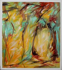 Otto Herter, acryl, Otto Herter (1924 Pjatigorsk Kaukasus - Hamburg ), olieverf op linnen, abstracte compositie (met boek) 70x80cm