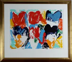 Jan Cremer, litho tulpen, Jan Cremer (1940 - ) 31/125, lithografie op papier, tulpen 72x55cm