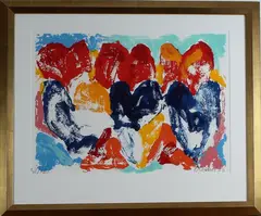 Jan Cremer, litho tulpen, Jan Cremer (1940 - ) 31/121, lihtografie op papier, tulpen 72x55cm