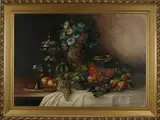 Schilderij Mahnce, stilleven, 1900, Duitse of Hongaarse school? olieverf op linnen