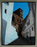 Pieter Vierhout, Provence staand, Pieter Vierhout (Almelo), olieverf op linnen, Provence dorpsgezicht 70x90cm