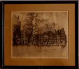 Frans Everbag, Noordermarkt, Frans Everbag (A'dam 1877 - 1947), Noordermarkt Amsterdam met figuren (iets vergeeld)