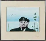 S. v.d. Veen, Russische militair, S. v.d. veen 1978, gouache op papier, "op zoek naar het strijdperk" 33x25cm