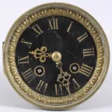 Frans pendule uurwerk compleet met slinger, compleet, 1880, In zeer goede staat met zwart marmeren wijzerplaat 10xø11cm