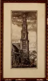 Pieter Dupont, Amsterdam gravure, Pieter Dupont (Amsterdam 1870 - 1911 Hilversum), gravure op papier, stadsgezicht Amsterdam Nr