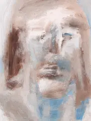 Onduidelijk gesig., abstract, Ongesigneerd 2e helft 20e eeuw, acryl op linnen, abstracte compositie 60x45cm