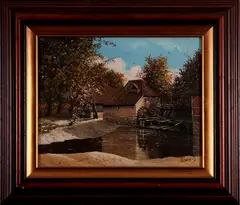 B. Baaijens, watermolen Haaksbergen, Bertus Baaijens (Enschede), olieverf op linnen, watermolen Haaksbergen 40x50cm