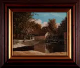 B. Baaijens, watermolen Haaksbergen, Bertus Baaijens (Enschede), olieverf op linnen, watermolen Haaksbergen 40x50cm