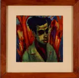 Johan Dijkstra, offsetdruk, Johan Dijkstra, reproductie op papier, 8 kleuren offset druk van een negerjongen 20x20cm