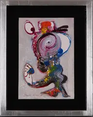 Jan te Wierik, acryl op papier, fantasiefiguur 14,5x22,5cm, acryl, Jan te Wierik, acryl op papier, fantasiefiguur 14,5x22,5cm
