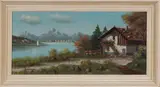A. Torringa, landschap Oostenrijk, Torringa 20e eeuw, olieverf op linnen, landschap Oostenrijk 24x50cm