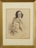 19e eeuw by Bangwiet 1837. lithografie op papier, mondaine dame 17x21cm, Bangwiet 1837. lithografie op papier, mondaine dame 17x21cm, sold Oct 2011