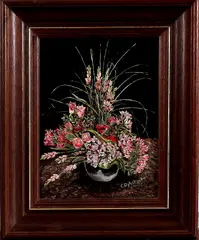 C. Dijkshoorn, bloemstilleven, Dijkshoorn, olieverf op linnen, bloemstilleven 24x18cm