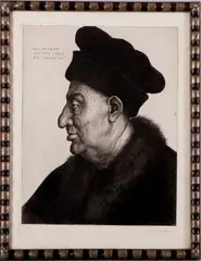 Peter von Halm, gravure, Peter von Halm (1854 - 1823 Duitsland), gravure op papier, "Quintin VS Metsys Pince bat anno 1512" 20,5x27cm