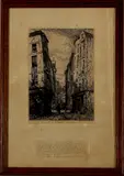 Lalanne ca, Parijs ets, 1900, ets op papier, "Rue des Marmousets" (Vieux Paris), public par a cadart + F