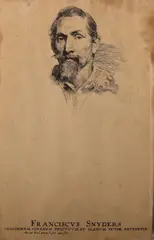 Anthony van Dyck, gravure, Anthony van Dyck(1599 - 1651 Vlaanderen), gravure op papier, Fransicus Snyders, Atn. van Dyck pinxit et fecit aquaforti