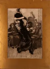 Frans Hogerwaard, ets, Frans Hogerwaard, handgesigneerd (1882 - 1921 Holland), ets op papier met aquatint, flamingo danseres 43x30cm