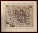 Blaeu by Landkaart Zwolle, Grote landkaart Zwolle van Joan Blaeu (1571 - 1638) 17e eeuw. gravure op papier, sold Jul 2011