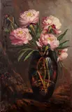 W.A. Frederik, stilleven, 1920, olieverf op linnen, glazen vaas met bloemen 70x44cm