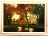 Gesigneerd J, van Kregten, Gesigneerd J. van Kregten, olieverf op linnen, landschap 50x70cm