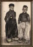 C. Bolding, ets, Cees Bolding (1897 Wormerveer - 1979 Den Haag), lithografie op papier, Volendamse jongens 44x30cm