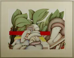 Jörg Remé, litho, Jörg Reme 1980, lithografie op papier, Duitsland surrealistisch nr